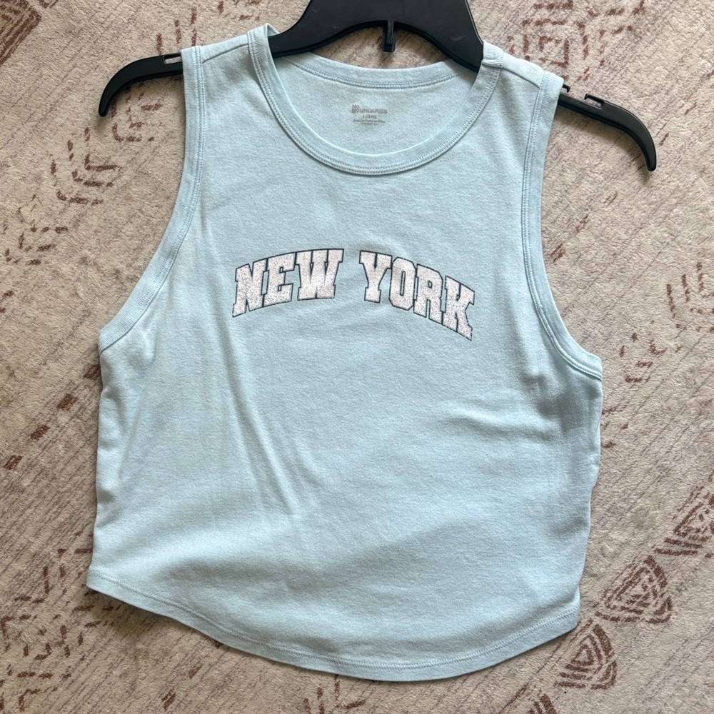 No Boundaries Light Blue NEW YORK Cropped Tank
